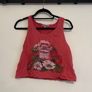 Urban Outfitters Red Floral Crop Top